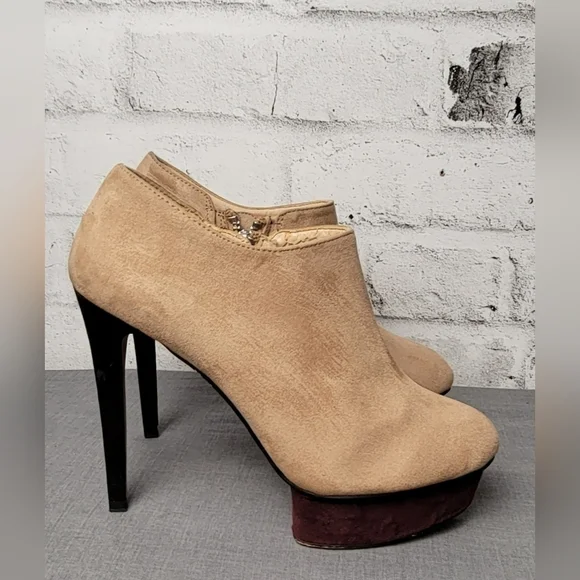 Zara Platform Booties Stiletto Heel Tan | Women’s 7.5 - Picture 5 of 14